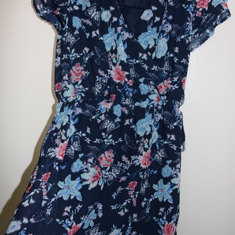 Floral Dress (Navy Blue)
